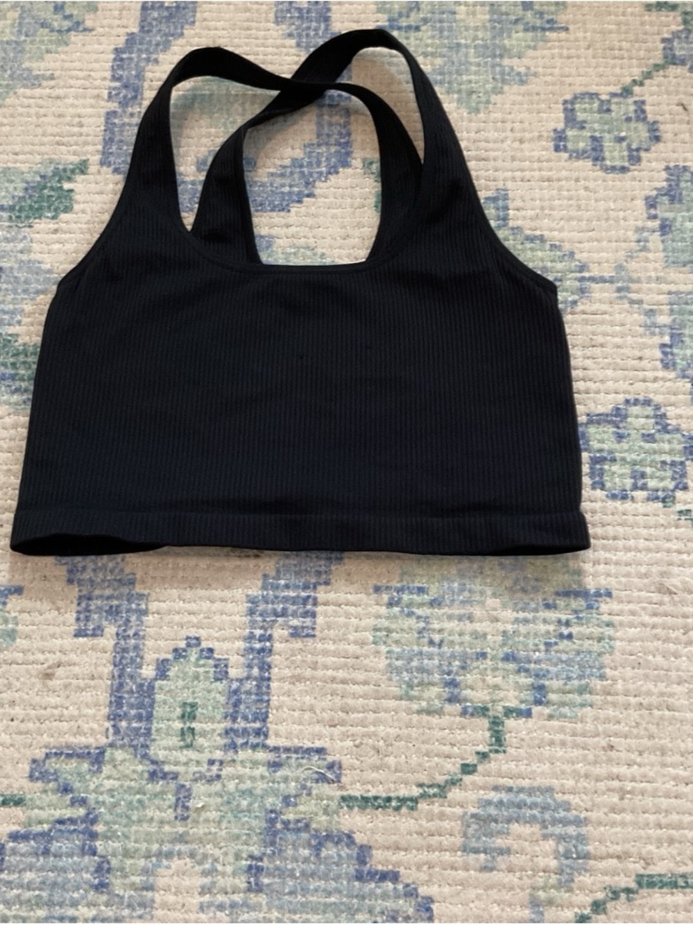 Spiritual Gangster Black Ribbed Sports Bra